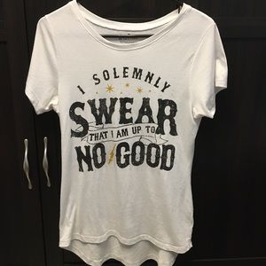Harry Potter “I solemnly swear I’m up to no good” High Low Cut White Tee